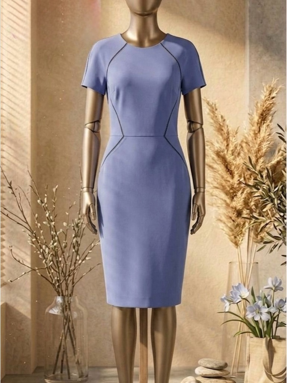 Maggy London Lavender Short-Sleeve Sheath Dress